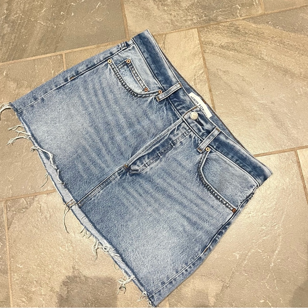 Denim Forum 90s Ricci Denim Skirt 28W in 7yrs Bleu Taboo